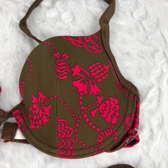 Floral Brown and Pink Bikini Set - Picture 2 of 10